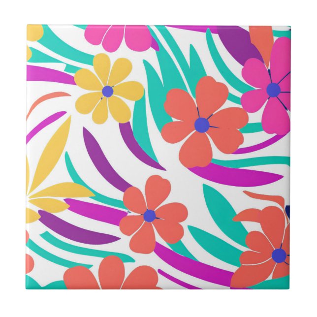 Dicke Y2K-Wildblume Vibraning Spring Decor Fliese (Vorderseite)