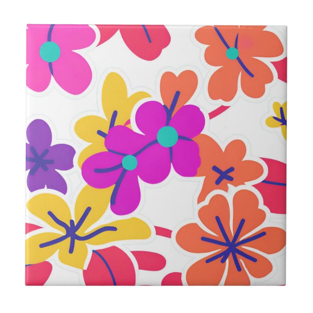 Dicke Y2K-Wildblume Vibraning Spring Decor Fliese (Vorderseite)
