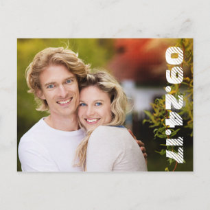 Dicke Zahlen Modernes Foto Save the Date / Weiß Ankündigungspostkarte