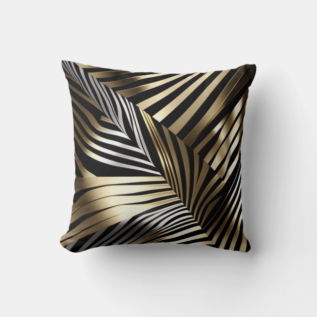 Dicke Zebrastreifen in Metallicen Kissen (Vorderseite)