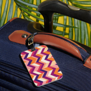 Dicke Zickzack in Rose Eggplant und Marine Gepäckanhänger