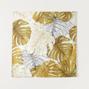Dicken aus einer Monstera-Pflanze. Bild des Golden Wandteppich