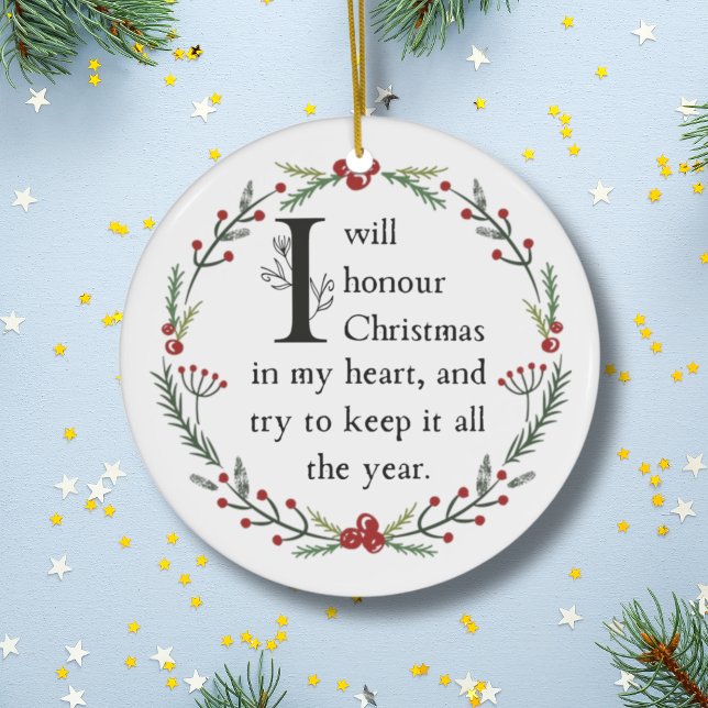Dickens A Christmas Carol Scrooge Personalisiert Keramik Ornament (This Dickens Christmas ornament, in Victorian style, makes a beautiful family keepsake.)