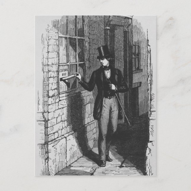 Dickens platziert seinen ersten Literaten Postkarte (Vorderseite)