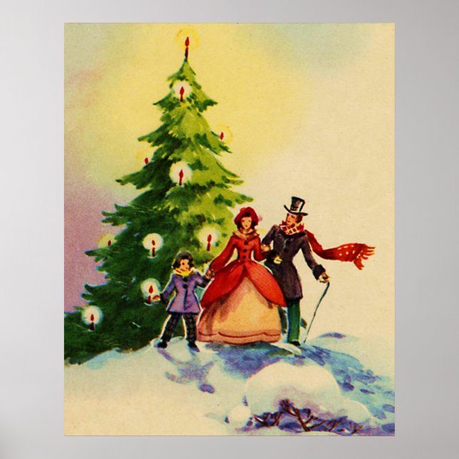 Dickens style Christmas illustration Poster (Vorne)