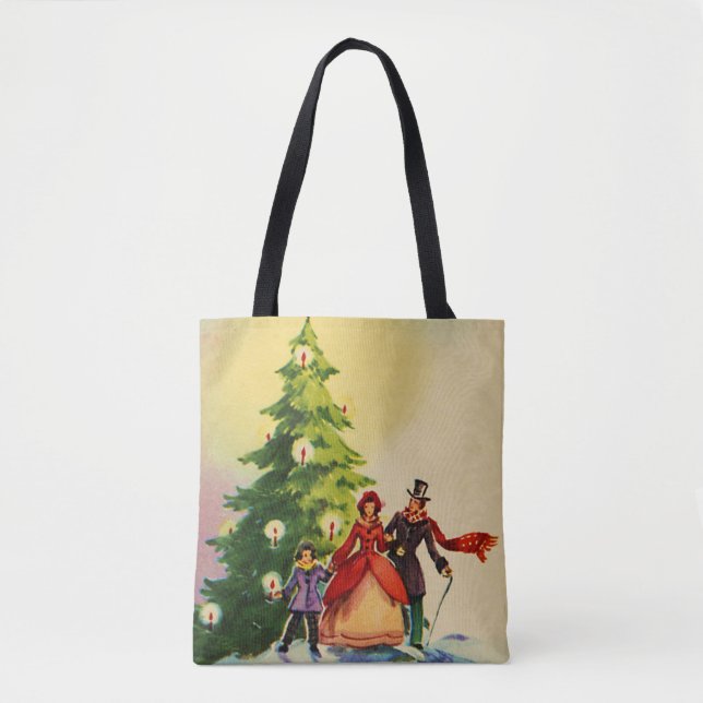 Dickens style Christmas illustration Tasche (Vorderseite)