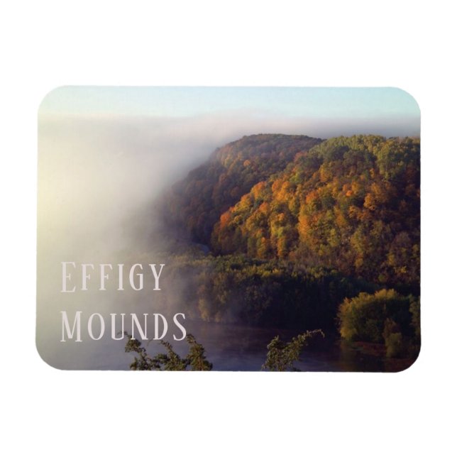 Dicker Neg über Mississippi River, Effigy Mounds Magnet (Horizontal)