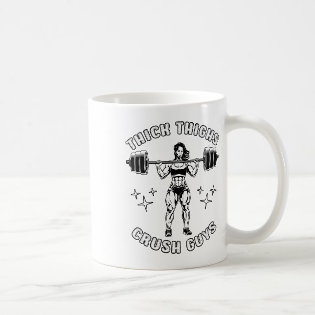 Dicker Oberschenkel Crush Typ Funny Gym Workout Bo Kaffeetasse (Rechts)