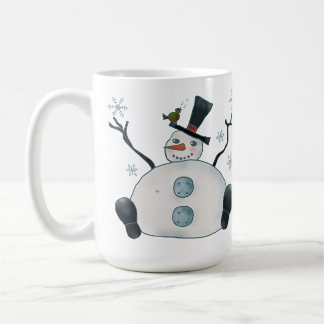 Dicker Schneemann Kaffeetasse (Links)