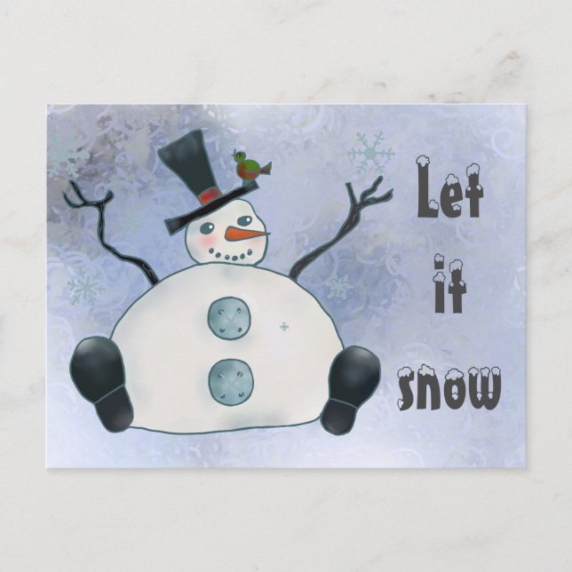 Dicker Schneemann Postkarte (Vorderseite)