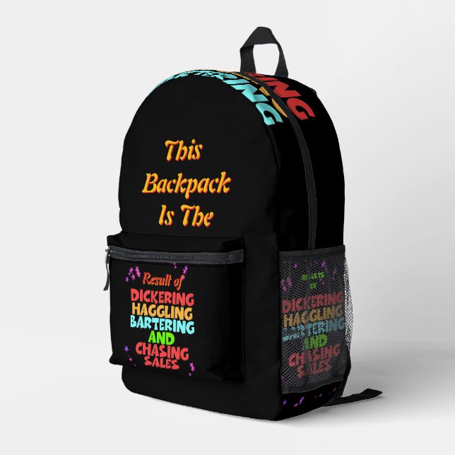 Dickering Haggling Bartering Bedruckter Rucksack (Rückseitige Ecke Rechts)