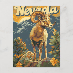Dickhornschaf in Nevada Vintage Postkarte