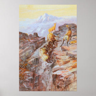 Dickhornschaf von Charles M Russell Poster