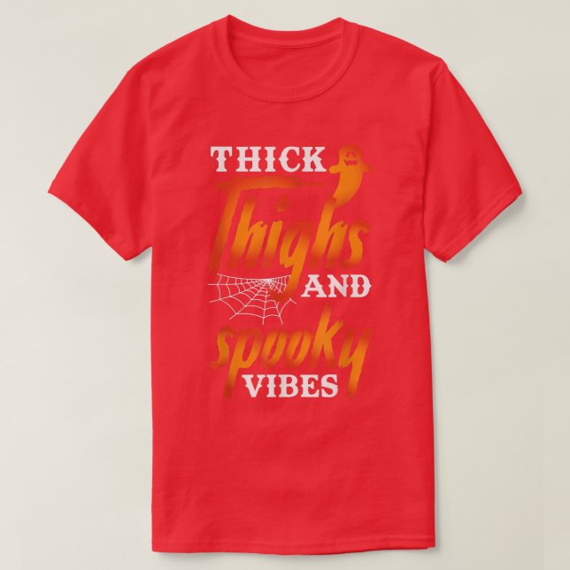 Dickige Oberschenkel und Spooky Vibes Retro Spooky T-Shirt (Design vorne)