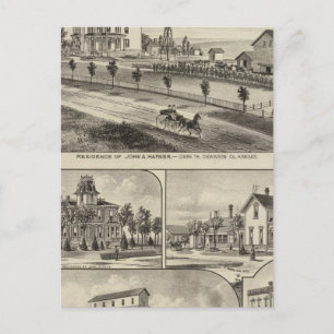 Dickinson Landkreis Residences, Kansas Postkarte