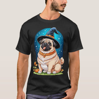 "Dickliches Pug in Hexenhut Halloween-Kunstserie A T-Shirt