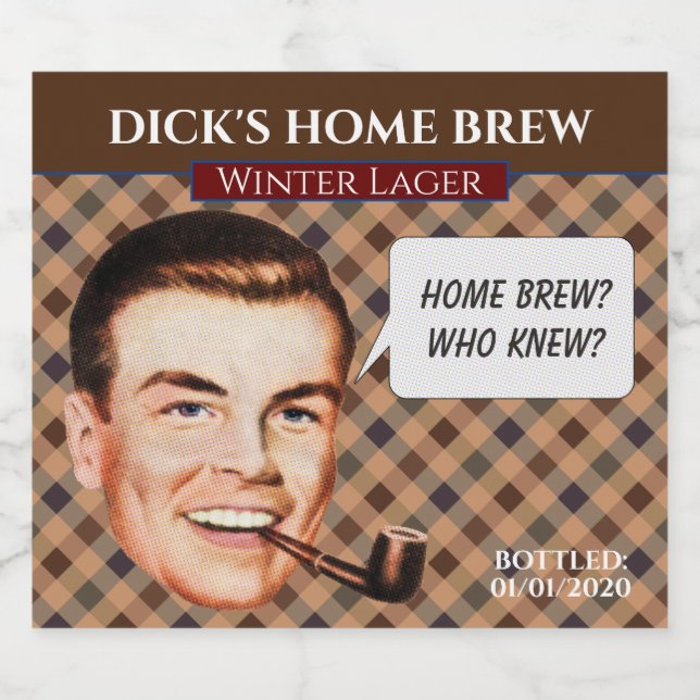 Dick's Zuhause Brew Flasche Etikett (Einzelnes Label)