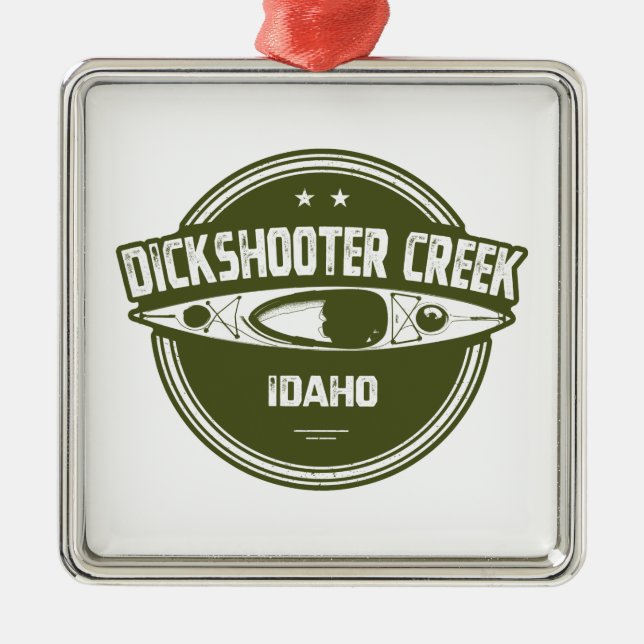 Dickshooter Creek Idaho Kayaking Ornament Aus Metall (Vorne)