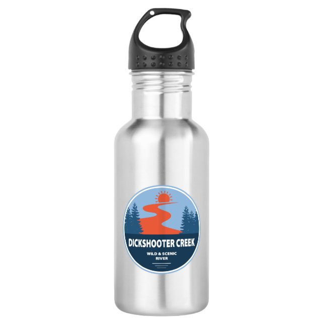 Dickshooter Creek Wild und Landschaftlicher Fluss  Edelstahlflasche (Vorderseite)