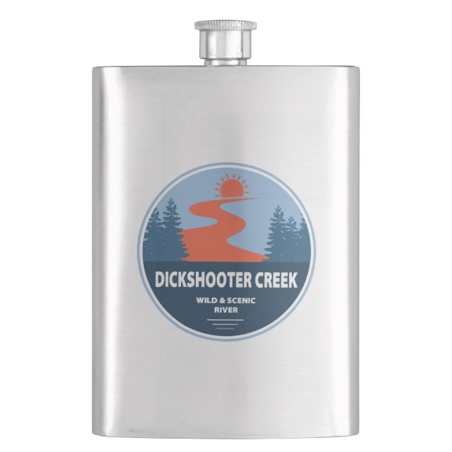 Dickshooter Creek Wild und Landschaftlicher Fluss  Flachmann (Vorderseite)
