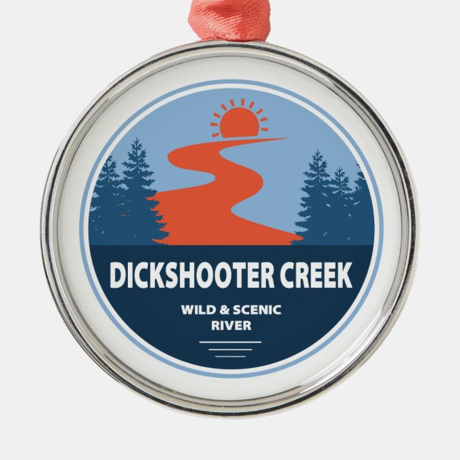Dickshooter Creek Wild und Landschaftlicher Fluss  Ornament Aus Metall (Vorne)