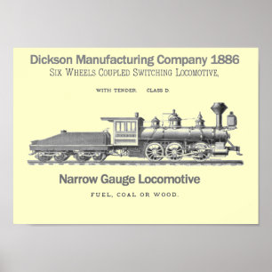 Dickson-Schaltungs-Lokomotivplakat 1886 Poster