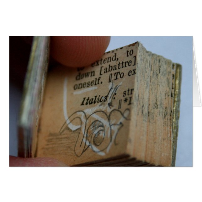 DicofrAngle Livre miniature coupé Carte de dessin (Devant horizontal)