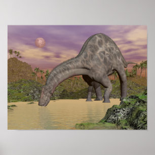 Dicraeosaurusdinosauriertrinken - 3D übertragen Poster