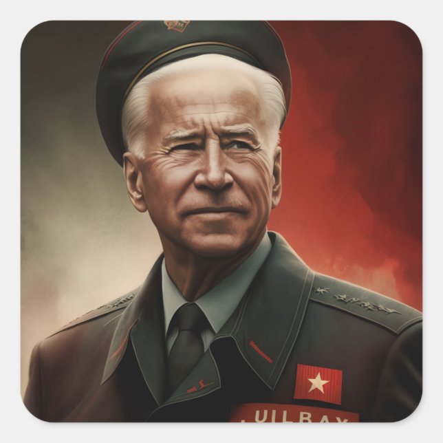 Dictator Joe Biden Quadratischer Aufkleber (Vorderseite)