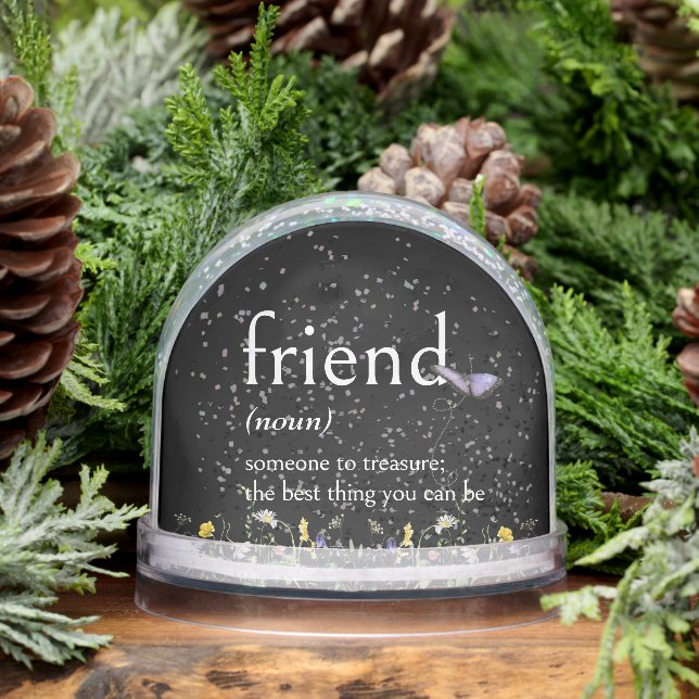 Dictionary Definition of a FRIEND With Wildflowers Schneekugeln (Winter)
