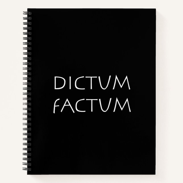 Dictum factum notizbuch (Vorderseite)