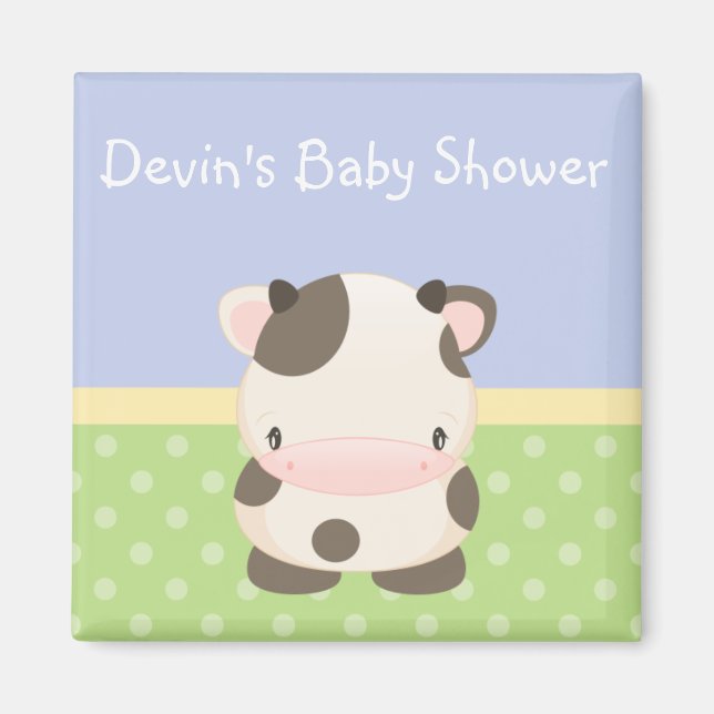 Diddles Ferme Moo-Vache Baby shower Aimant Faveur  (Devant)