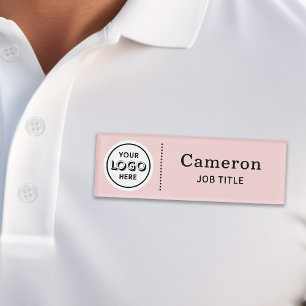 D'identification Badge Employé Rose Logo de Société Moderne