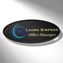 Badge nominatif magnétique ovale personnalisé avec