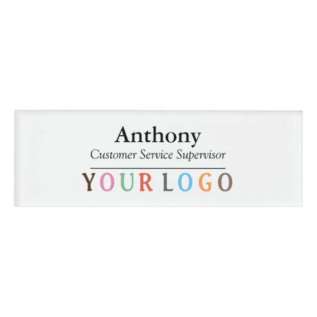 D'identification Nom Badge Magnet Custom Logo Personnel Employé Gra (Devant)