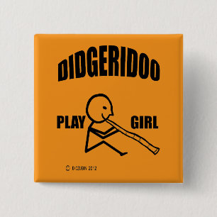 Didgeridoo Play Girl Button
