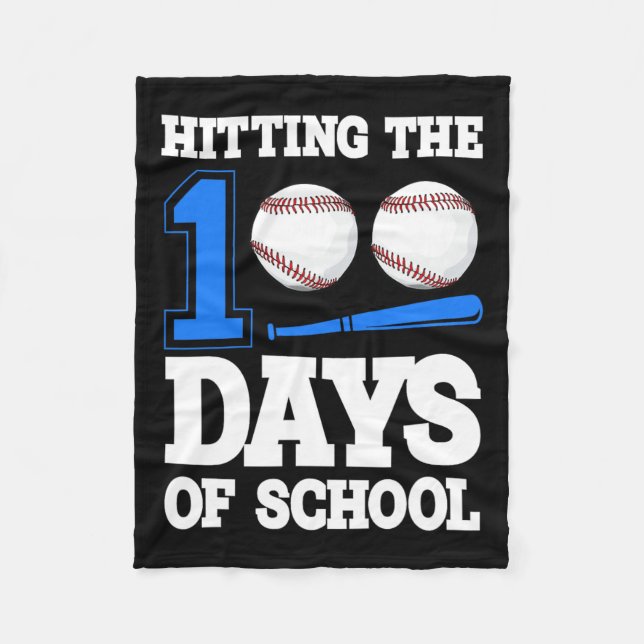 Die 100. Baseball Bat Student Teac School Fleecedecke (Vorderseite)