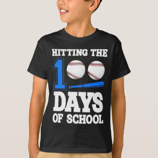 Die 100. Baseball Bat Student Teac School T-Shirt