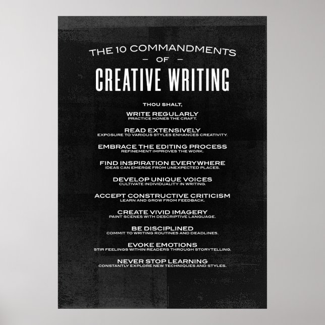 Die 10 Gebote des kreativen Schreibens Poster (Vorne)
