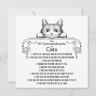 Die 10 Gebote von Cats Funny Karte