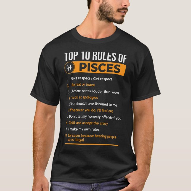 Die 10 wichtigsten Regeln für Fieber Horoskop T-Shirt (Vorderseite)