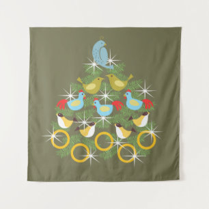 die 12 Tage der Weihnachtszeit Wandteppich