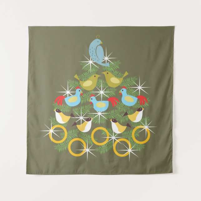 die 12 Tage der Weihnachtszeit Wandteppich (Vorderseite)