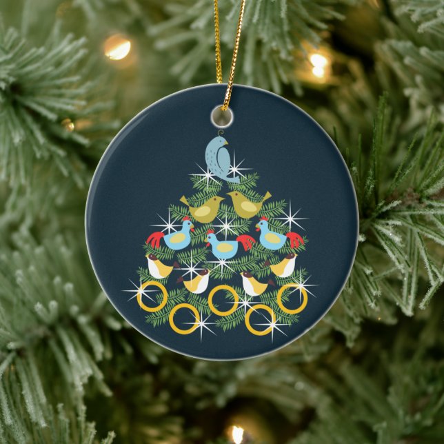 die 12 Weihnachtstage Keramik Ornament (Baum)