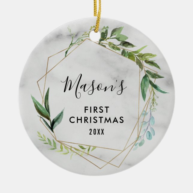 Die 1. Weihnachtszeit des modernen Babys | Baby Bo Keramik Ornament (Vorne)