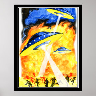 Die 2 Welten Vintage Retro-Druck Poster