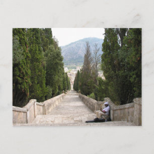 Die 365 Stufen von Calvario in Pollenca Mallorca Postkarte
