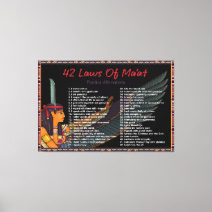Die 42 Gesetze von Maat - Negative Beichten Leinwa Leinwanddruck
