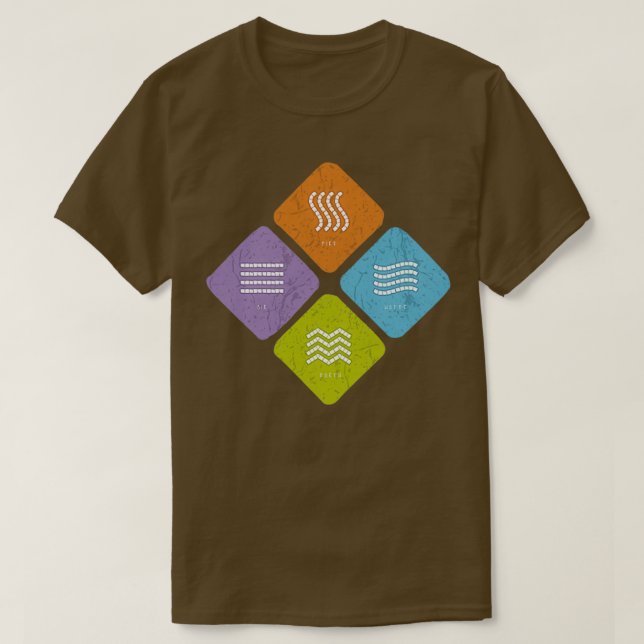 Die 4 Elemente der Liebe der Spiritualität T-Shirt (Design vorne)