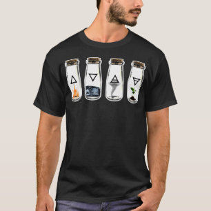 Die 4 Symbole der Elemente Erde Wind Wasser und T-Shirt